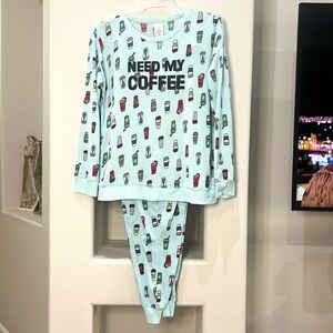 Secret Treasures Glitter “NEED MY COFFEE” Pajamas